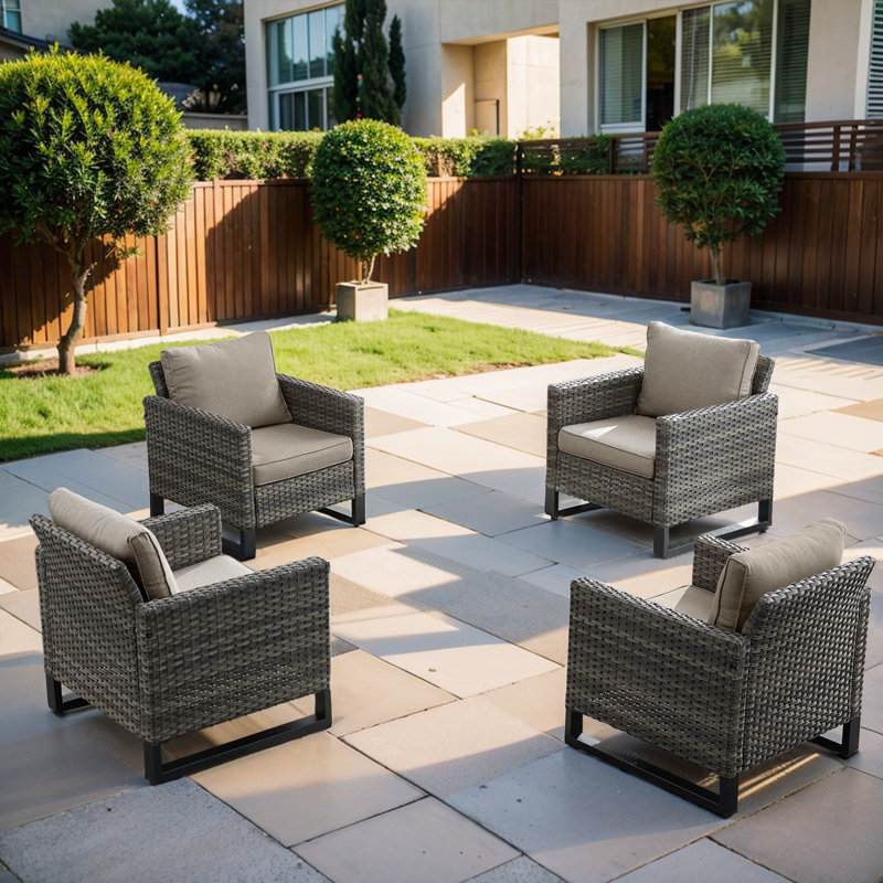 Nazime Outdoor Lounge Chair, Gray