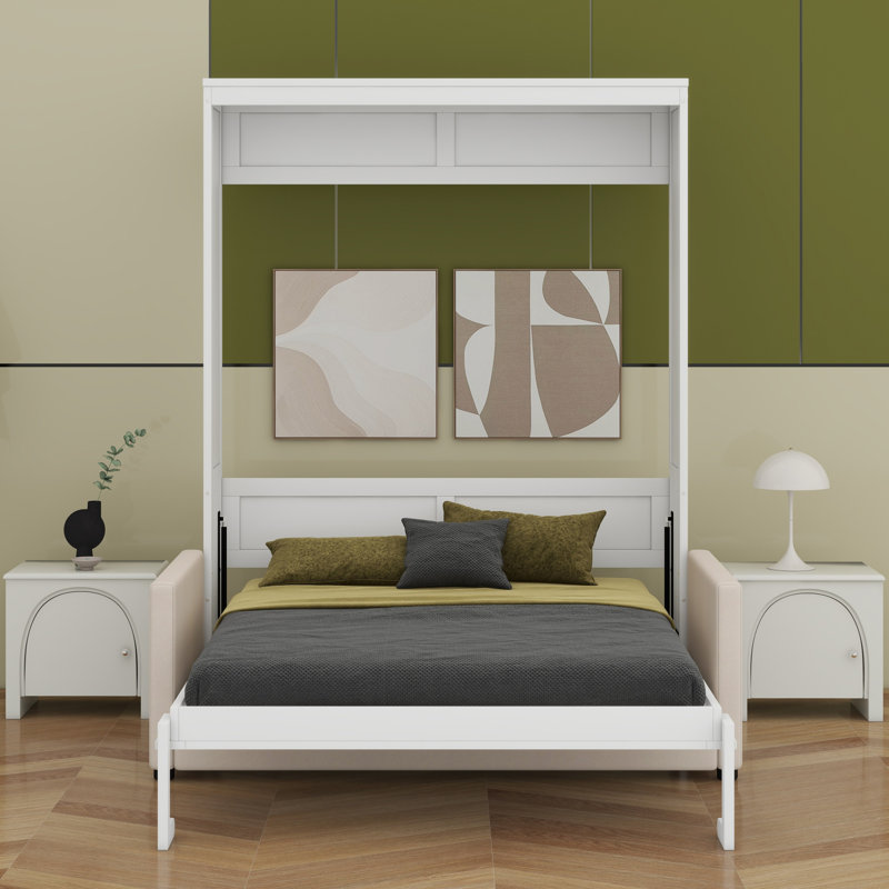 Lit escamotable mural Murphy avec coussin, blanc
