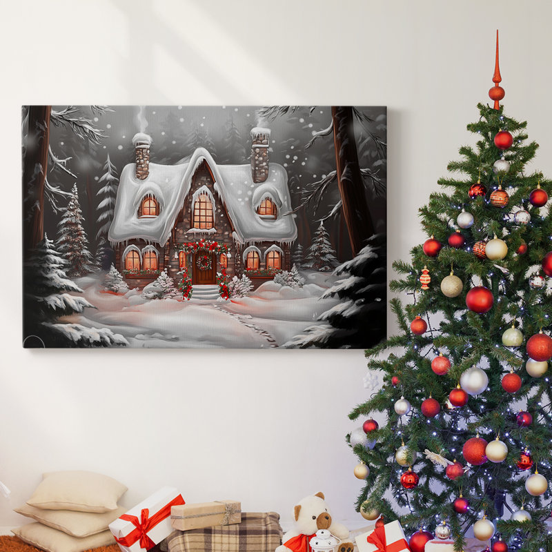 Art des Fêtes de Noël - Toile tendue avec châssis - Série 3-XCV, H 12 po x l 18 po