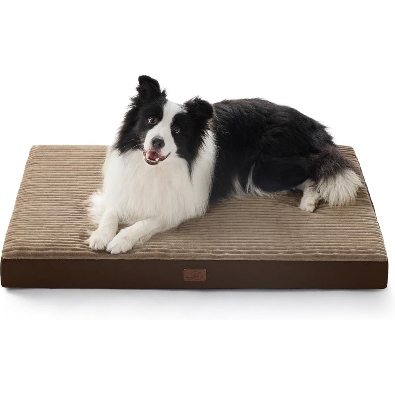 Lit pour chien ComfyFleece Cosy Crate, Café/crème, Très grand (H 3,3 po x l 41 po x P 27 po)