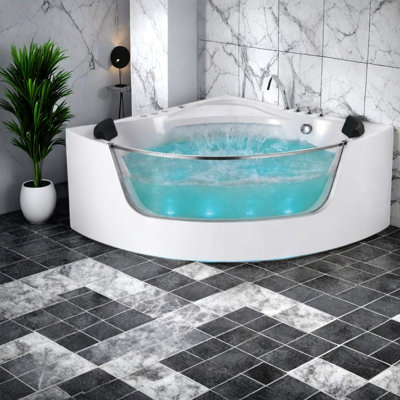Baignoires à remous et bains à remous, spa d'angle moderne en acrylique de 150 cm (59 po) pour la maison
