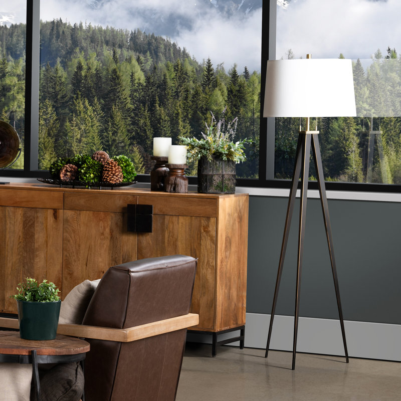 Lampe sur pied 64,5 "en métal avec abat-jour