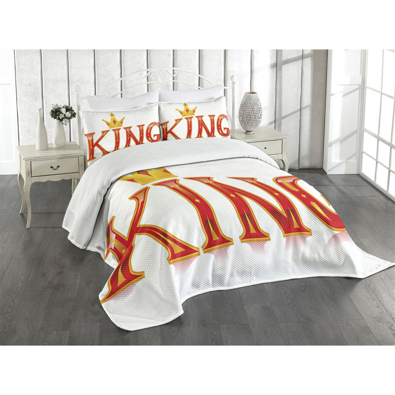White Quilted King Bedspread Set with Pillow Shams