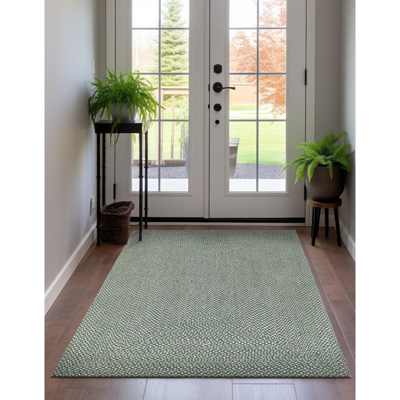 Tapis contemporain Aideen - vert, Rectangle 2 pi x 3 pi 1 po