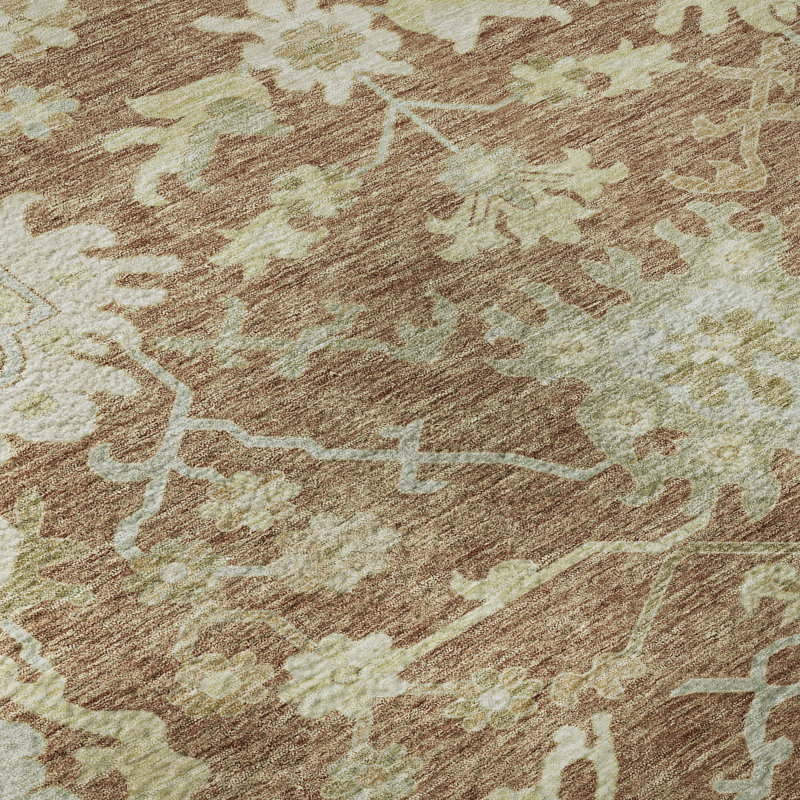 Premium Machine Washable Gurubaksh AMF1150 Global Rug, Rectangle 9 pi x 12 pi
