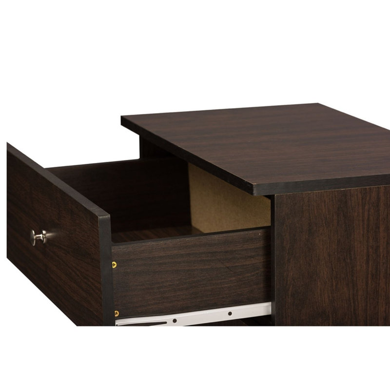 Jyaire 2-Door Dark Brown Shoe Cabinet With 1-Drawer & 3-Shelves, 35.1'' H X 23.4'' W X 12.87'' D 