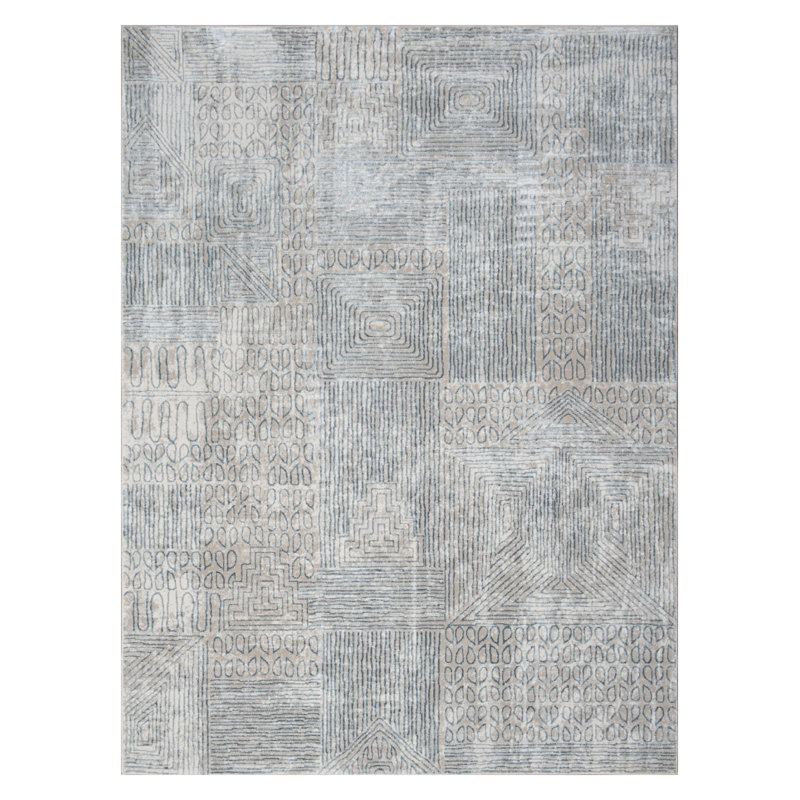 Tapis bleu élégant Elegance, Rectangle 5 pi 3 po x 7 pi 3 po