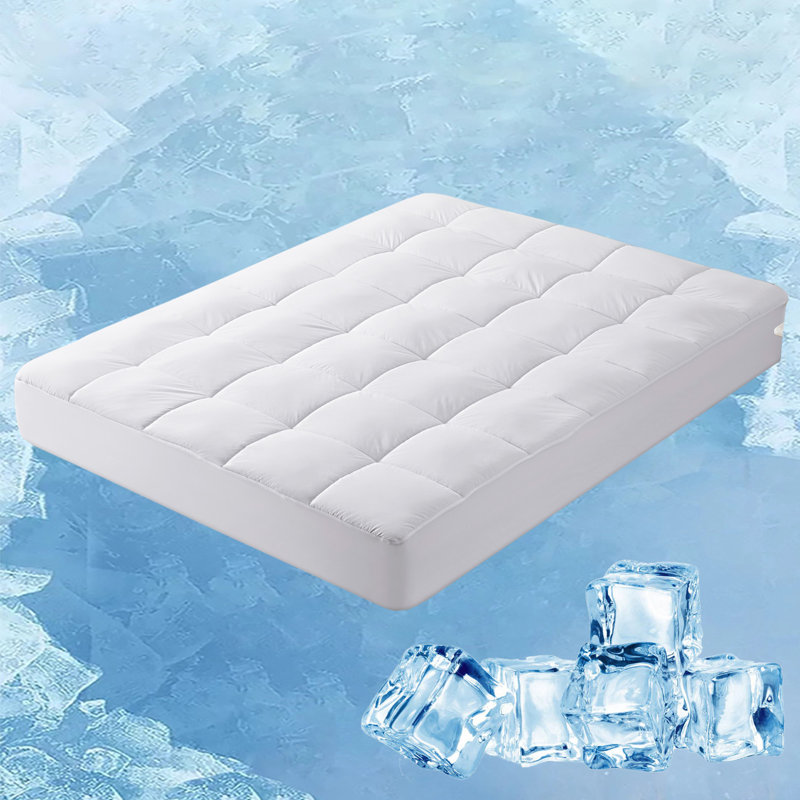 King White Down Waterproof Featherbed Mattress Topper