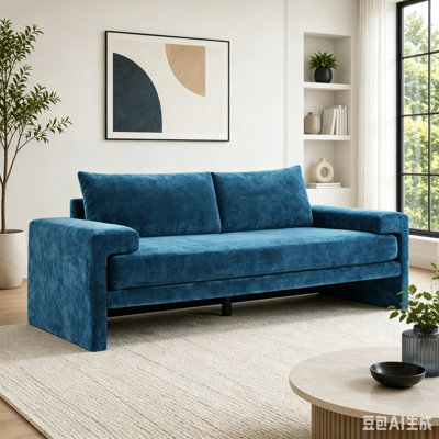 Canapé surdimensionné en chenille 3 places avec accoudoirs larges et coussins épais
