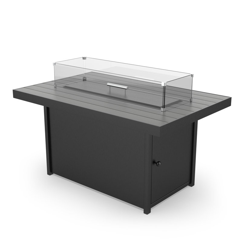 Aluminum Propane Gas Fire Pit Table, Driftwood