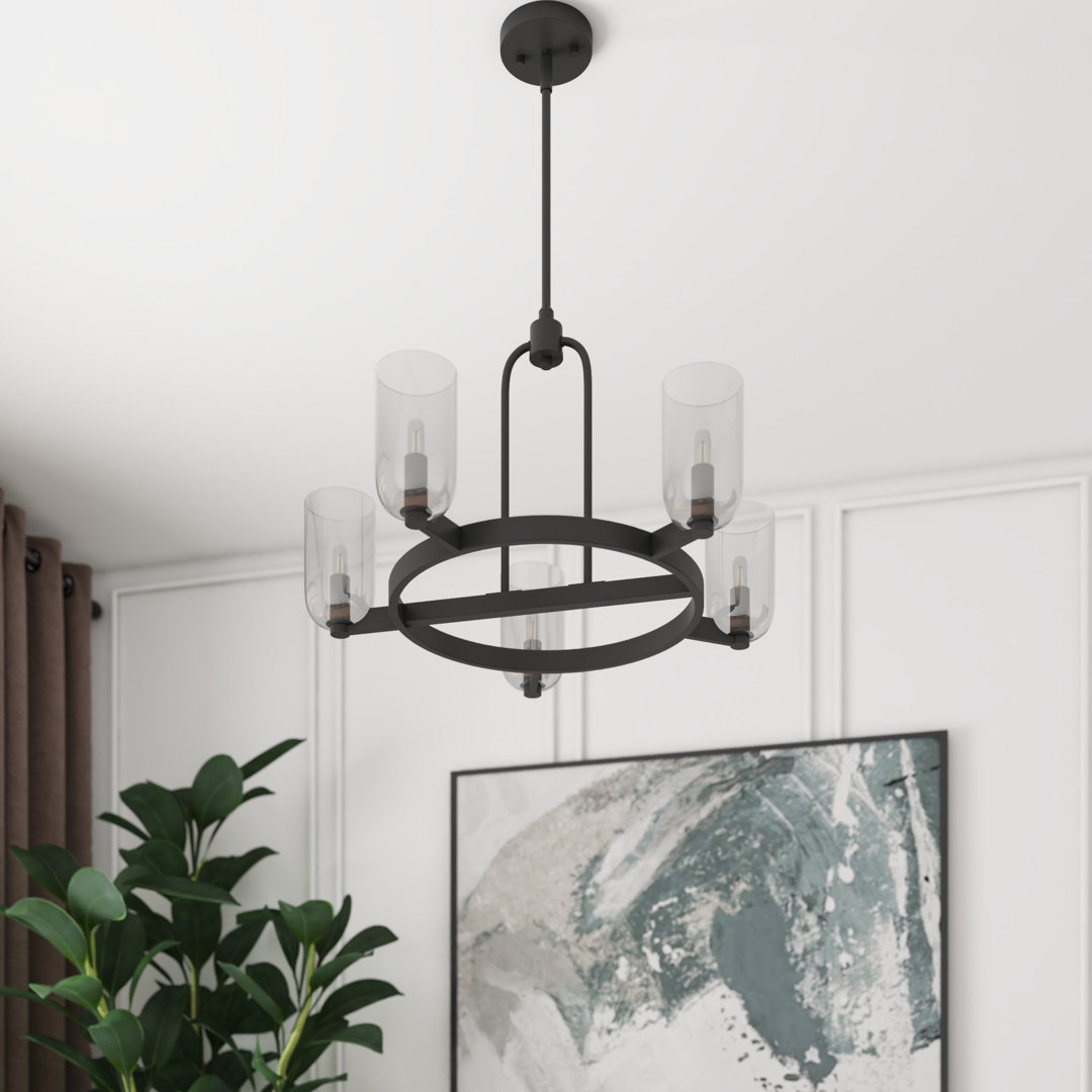 Hansley 5-Light Chandelier with Clear Glass Prominence Home