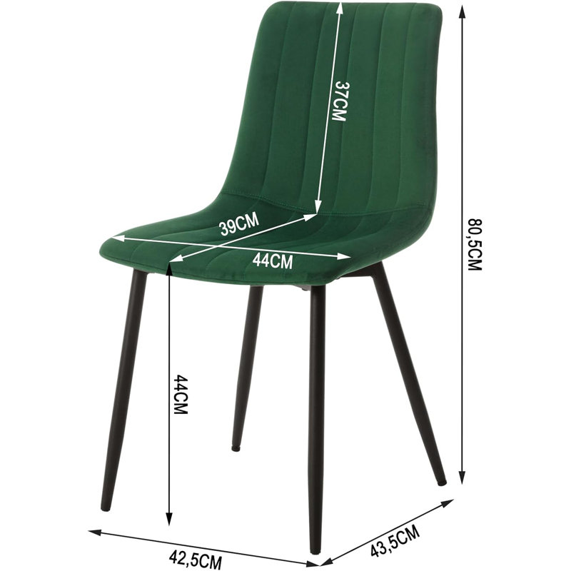 Aghaboy 44.00cm H Velvet Upholstered Side Chair, Green