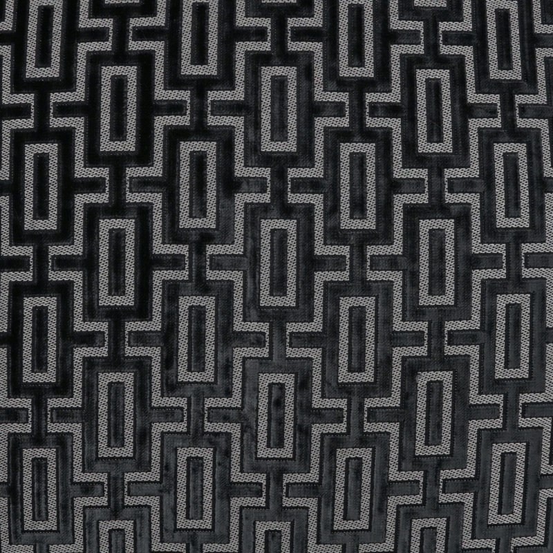 Bergman Geometric Throw Pillow, Onyx, Square 22"