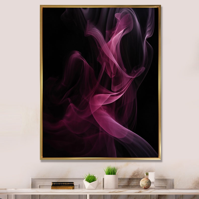 Rose, noir, rose et disjoncteur chromatique noir, H 44 po x l 34 po x P 1,5 po, Cadre flottant doré