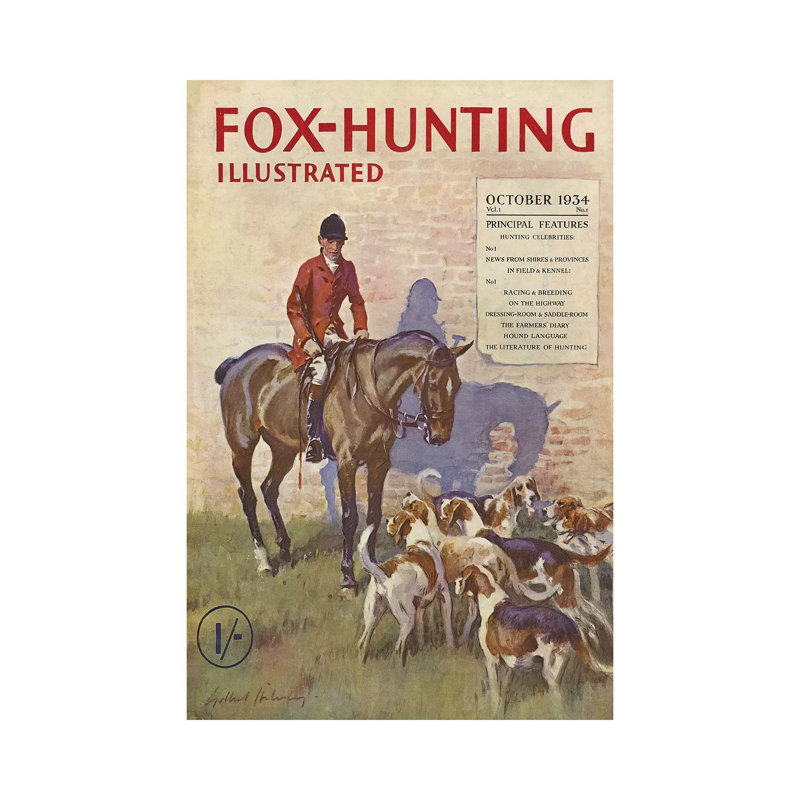 1934 Fox-Hunting Illustrated Magazine Cover - Wrapped Canvas Gallery-Wrapped Canvas Giclée, 20.32 cm H x 30.48 cm W