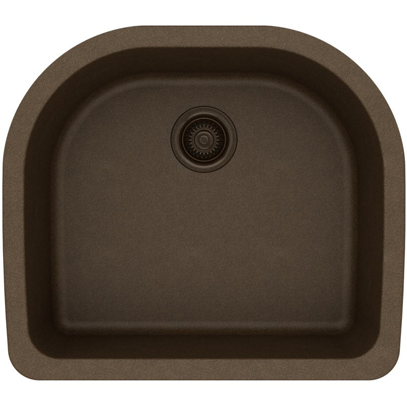 Quartz Classic 25" L x 22" W Undermount Kitchen Sink, Mocha