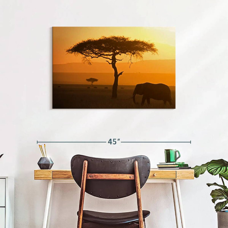 Lone Elephant, 24" H x 36" W
