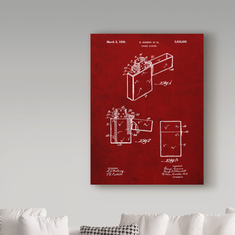 «Zippo Lighter» de Manilo, reproduction d'art sur toile tendue, H 47 po x l 35 po