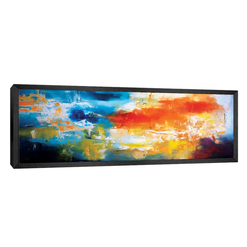Duality by Andrada Anghel - Panoramic Painting on Canvas, 152.4 cm H x 50.8 cm W, Black Framed
