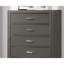 1 pièce Commode 5 tiroirs en acrylique de style contemporain avec pieds en métal gris