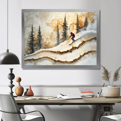 Makhi Cyrstal ski dans un paysage d'hiver III - art mural grand ski
