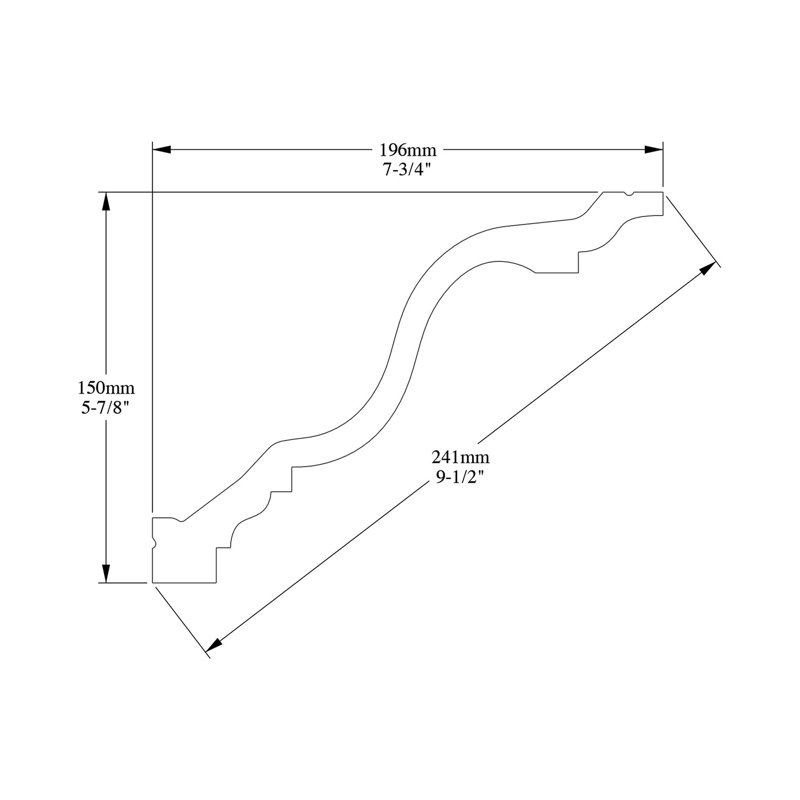 7-3/4 in x 5-7/8 in x 78-3/4 in Primed White Plain Polyurethane Crown Moulding