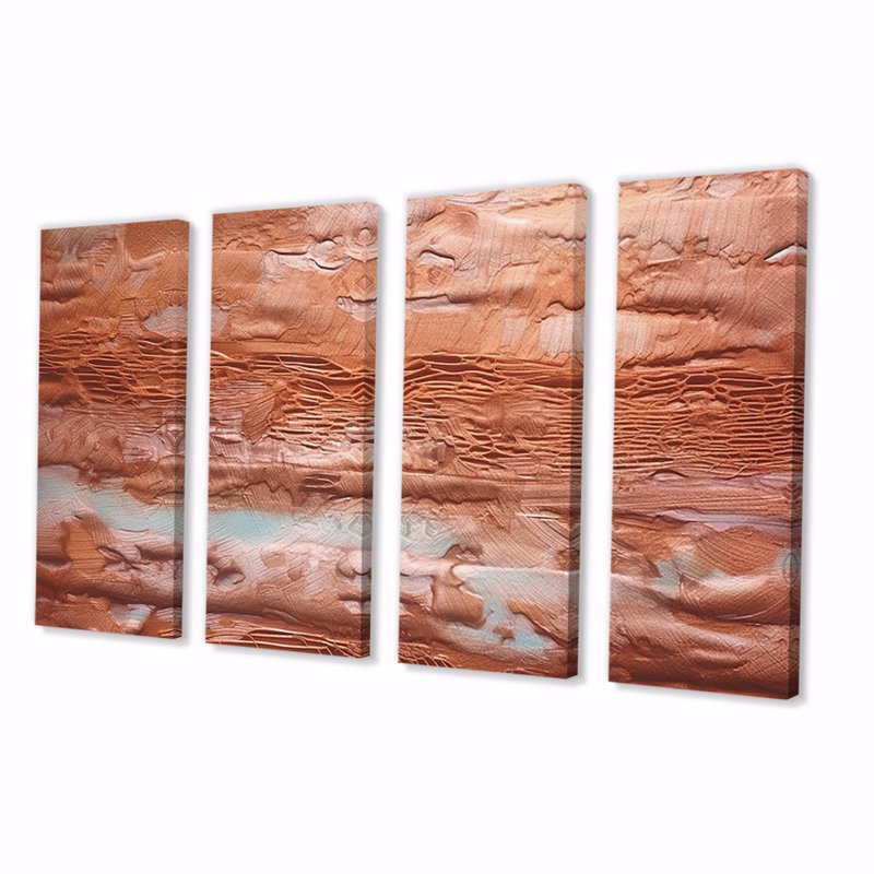 «Terracotta Bliss Abstract II» sur toile, reproduction de 4 pièces