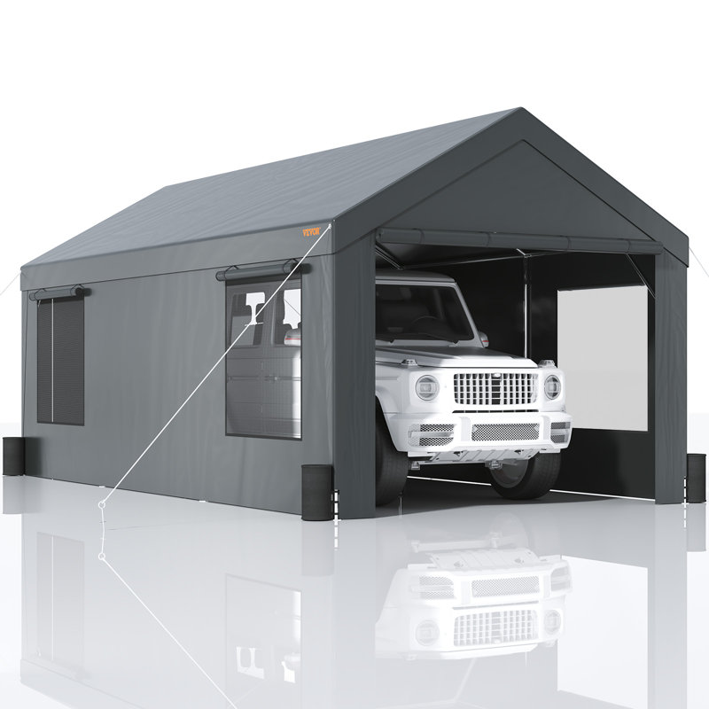 Abri de garage pour l'extérieur, abri de voiture robuste 12 x 20 pi VEVOR, Noir