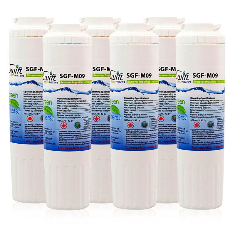 Swift Green Filters SGF-M9 Compatible Refrigerator Water Filter for UKF8001, EDR4RXD1, FILTER 4, EFF-6007A, 46-9005, 46-9006, CLCH101,6 Pack