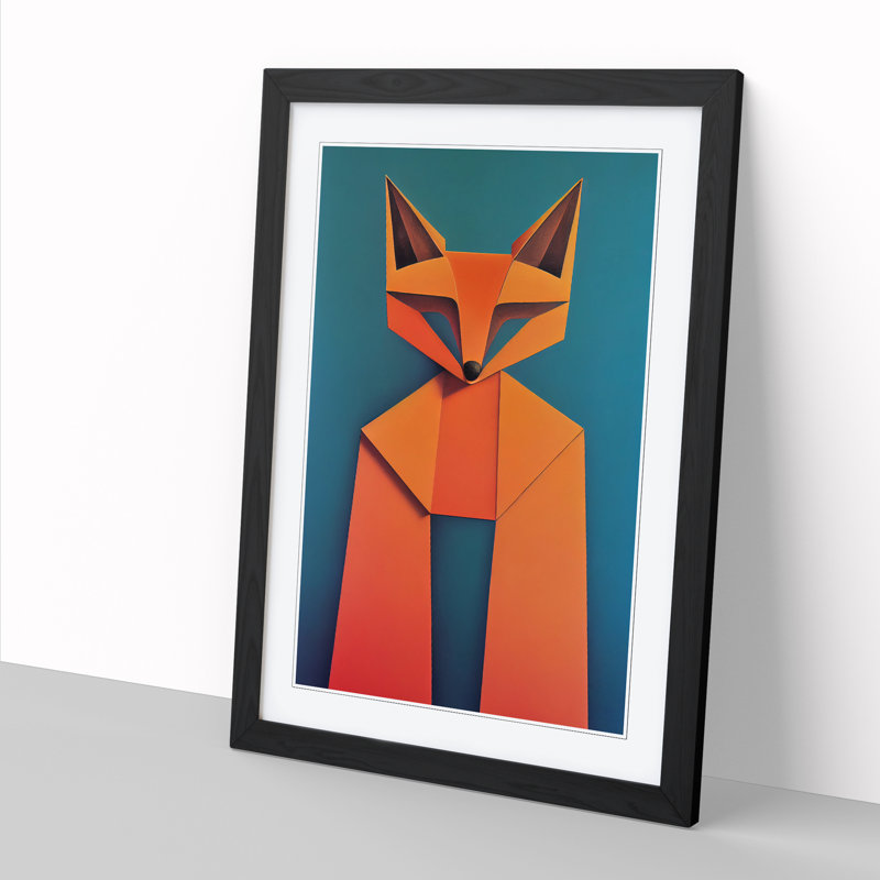 Argyrios Mr Fox Abstract Art Vol.3 - Picture Frame Print, 46cm H x 34cm W, Walnut