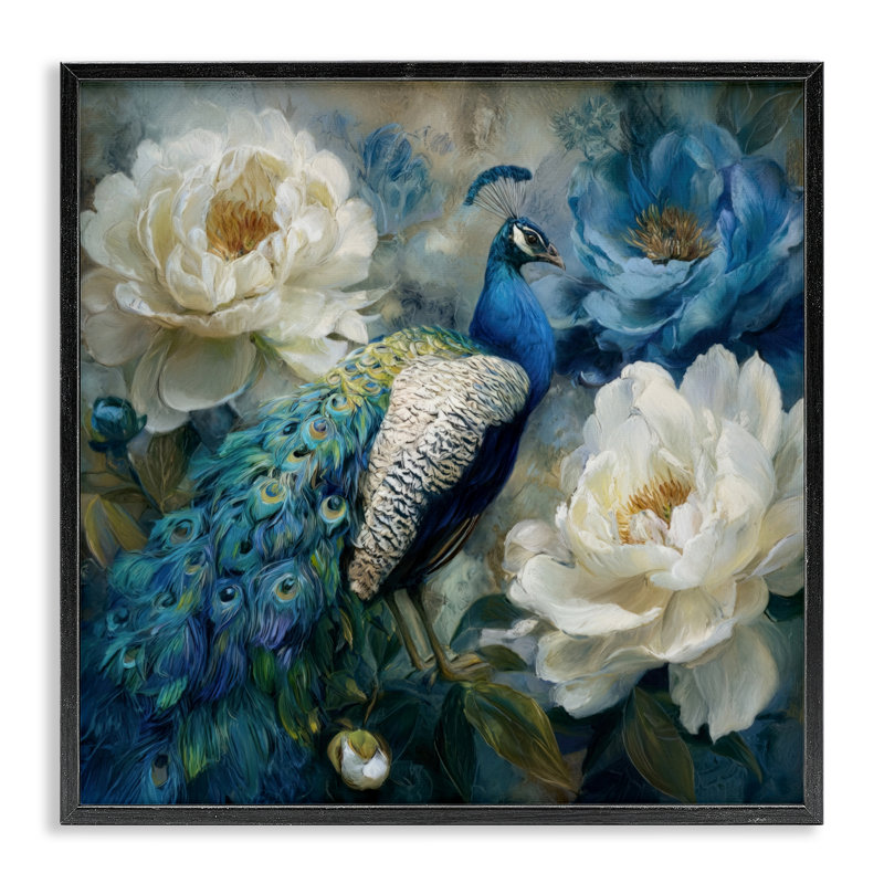 Jolies pivoines, giclée encadrée, design par Tina LeCour, H 17 po x l 17 po, Giclée encadrée noir minuit