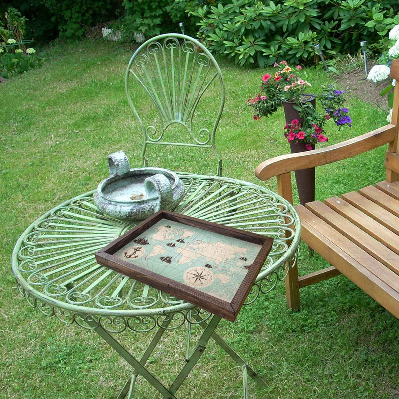 Plateau de service élégant, 100% panneau de fibres à densité moyenne et cadre en bois de pin, 11,8 po x 15,7 po | Épaisseur durable de 2,7 mm, parfaite pour le divertissement à domicile et le petit déjeuner au lit | Conception élégante, légère et facile à nettoyer