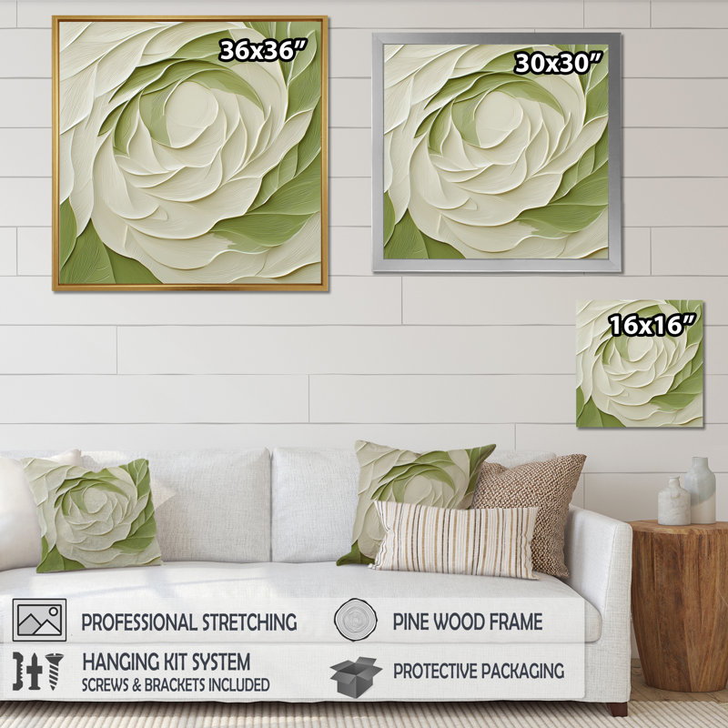 Abstrait blanc et vert, éclipse de rose - art mural imprimé rose, H 36 po x l 36 po, Noir