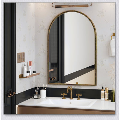 Miroir mural arqué avec cadre en fer