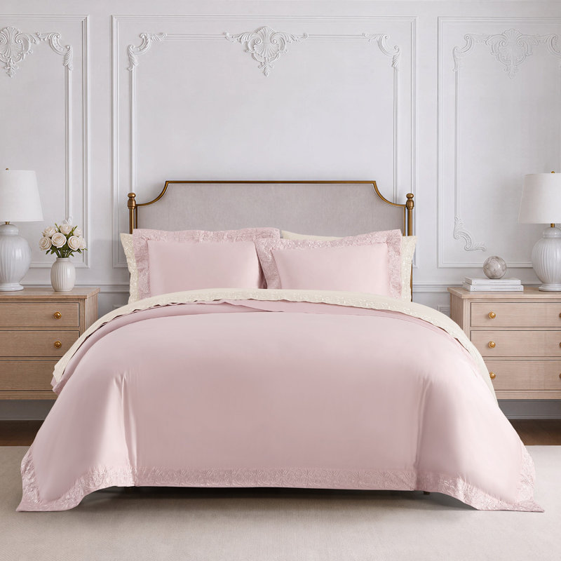 Ariane Duvet Cover Set, King, Pink