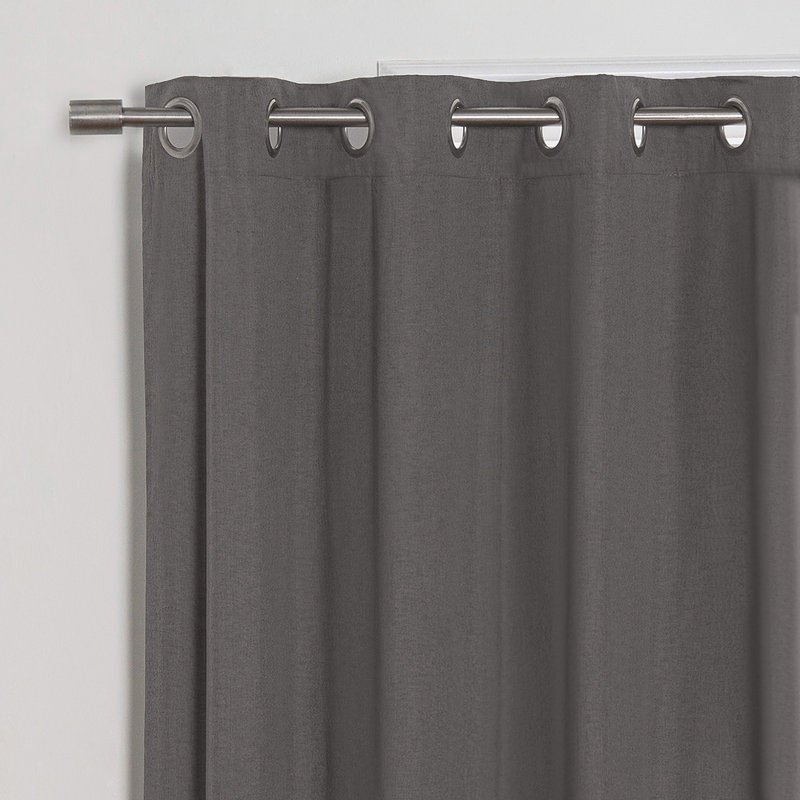 Leach Blackout Curtain Panel Pair, 52" x 84", Dark Gray