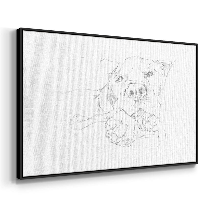 Lazy Dog I, Cadre noir, Pas de tapis, H 25 po x l 37 po x P 2 po