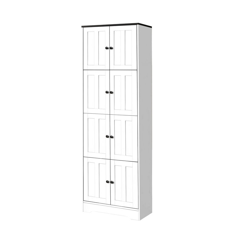 Tall Storage Cabinet with 4 Storage Shelves for Bathroom Living