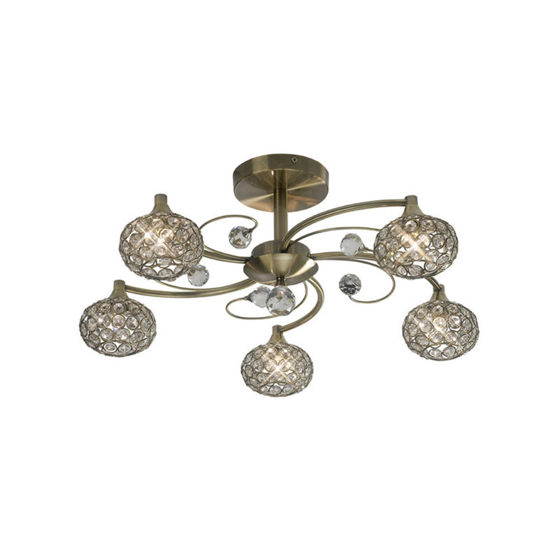 Eckhoff 5 - Light Unique/Statement Chandelier, Antique Brass