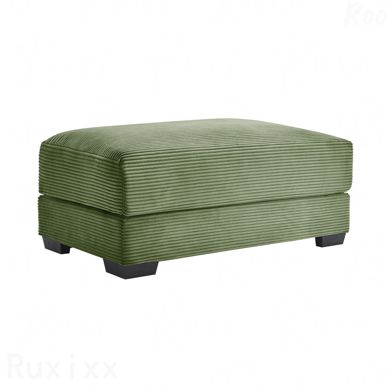 Repose-pieds en velours côtelé Corduroy, Vert