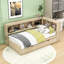 Lit de jour simple en bois avec compartiment de rangement intégré, lit gigogne simple et station de charge-60248745