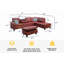 Canapé modulaire en similicuir 97 po avec repose-pieds Aamanah-87327953-87301210