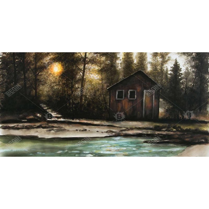 Cabin in the forest - 15.75"x31.50" Desk mat