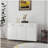 Three-door side table - white