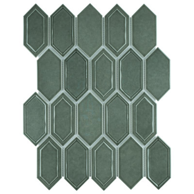 Carrelage mosaïque en verre brillant classique 13,31 po x 10,24 po Classic