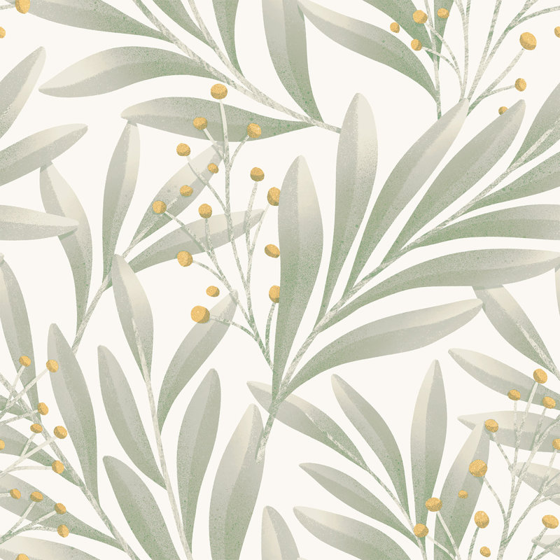 Peel & Stick Floral Tile, 2.08' W x 10.42' L
