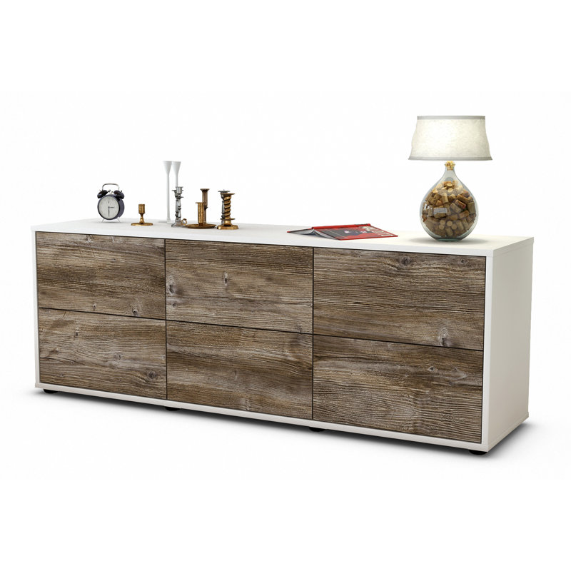 Wunderlich Unfinished TV Stand for TVs up to 60, Driftwood / Matte White