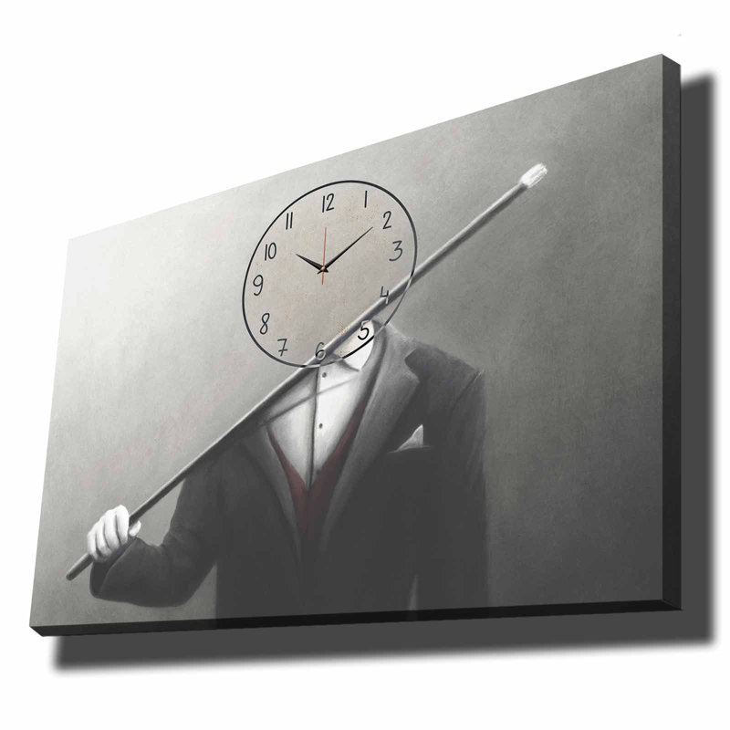 Horloge murale élégante en toile 27,6 po x 39,4 po | Toile 100% suède avec cadre 100% bois (épaisseur: 1,1 pouce) | Parfait pour la décoration intérieure, garde-temps élégant pour le salon et le bureau, design unique