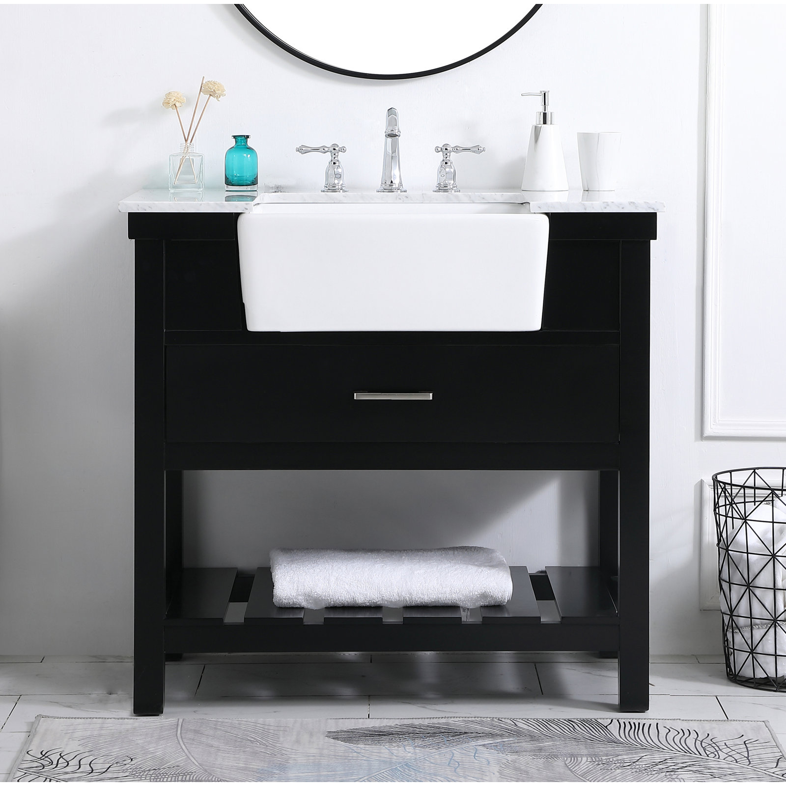 Pelaghia 36'' Single Bathroom Vanity, Black