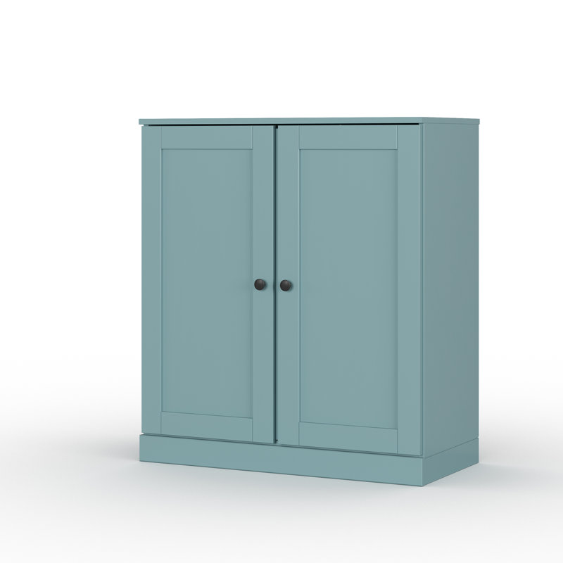 Palace Imports 100% Solid Wood 32" Bathroom Storage Cabinet with Shaker Doors & Adjustable Shelves, Aqua Blue